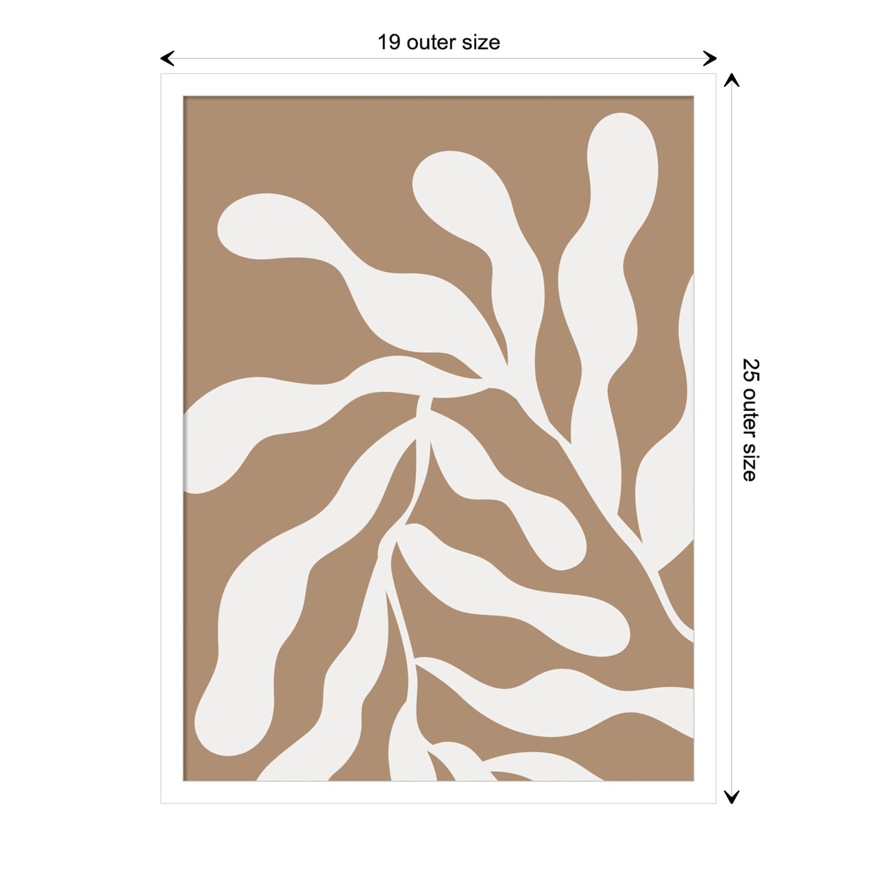 Retro Matisse Inspired Abstract Botanical 1 Beige by The Creative Bunch Studio Wood Framed Wall Art Print